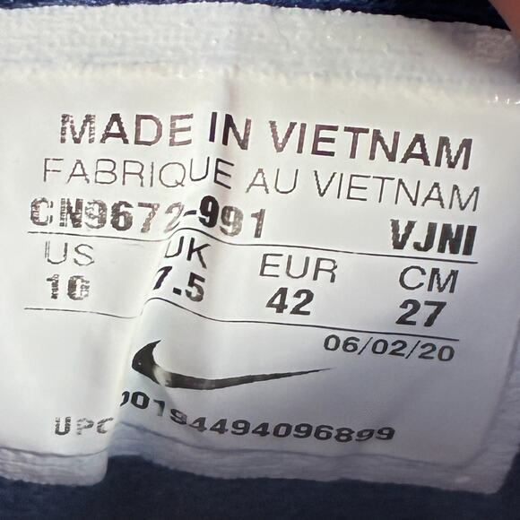 Nike Air Max 1 Navy Blue Tan Suede Running Shoes Comfort CN9672-991 Womens Sz 10 - Picture 9 of 10